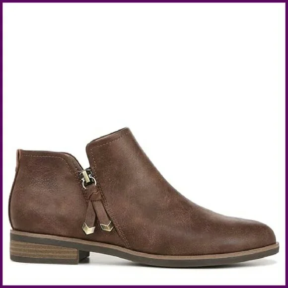 Wide Width Ankle Booties 7.5, Side Zipper, 1 Inch Heel, Faux Suede